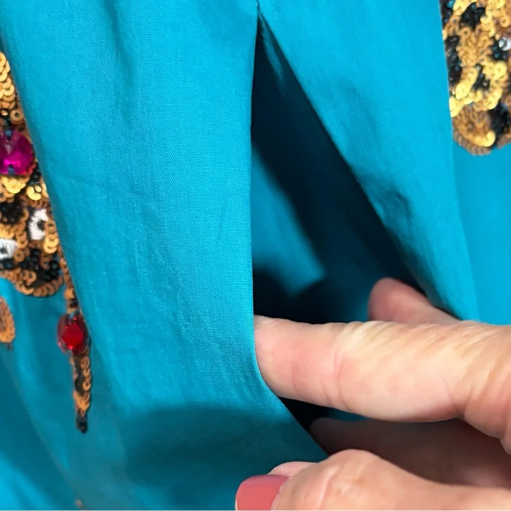 QUEEN OF SPARKLES - SIZE MED - THE LEAPIN’ LEOPARD BABYDOLL DRESS - EXC COND B20 - Picture 5 of 13